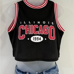 Black and Red Chicago 1994 Women's Crop Top